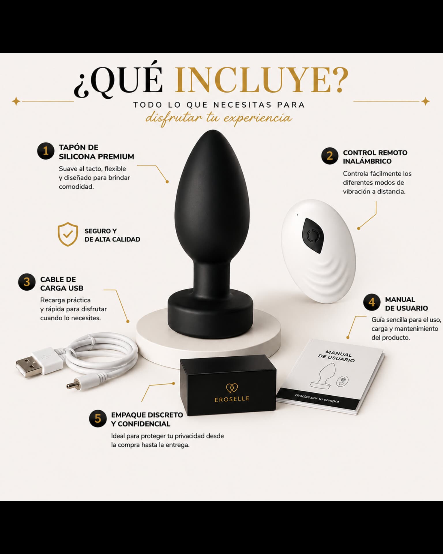 VIBRADOR ANAL CON CONTROL REMOTO 🖤